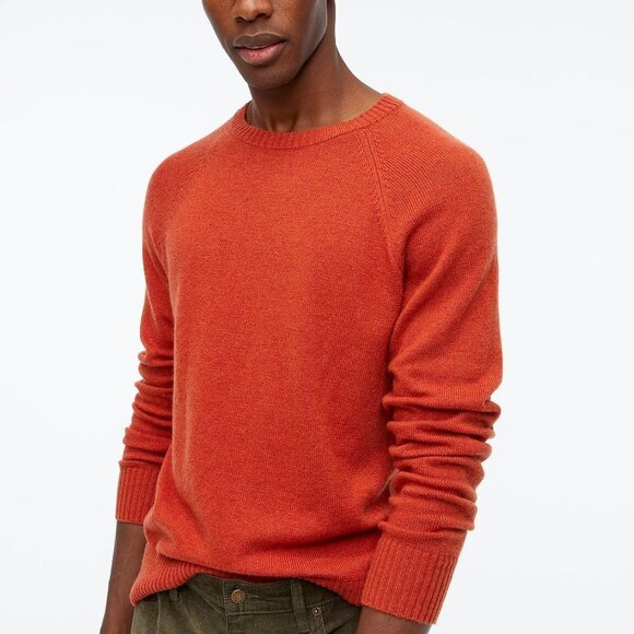 J crew Factory Crewneck Sweater In supersoft Wool Blend Rust New With/Defects - Picture 1 of 9